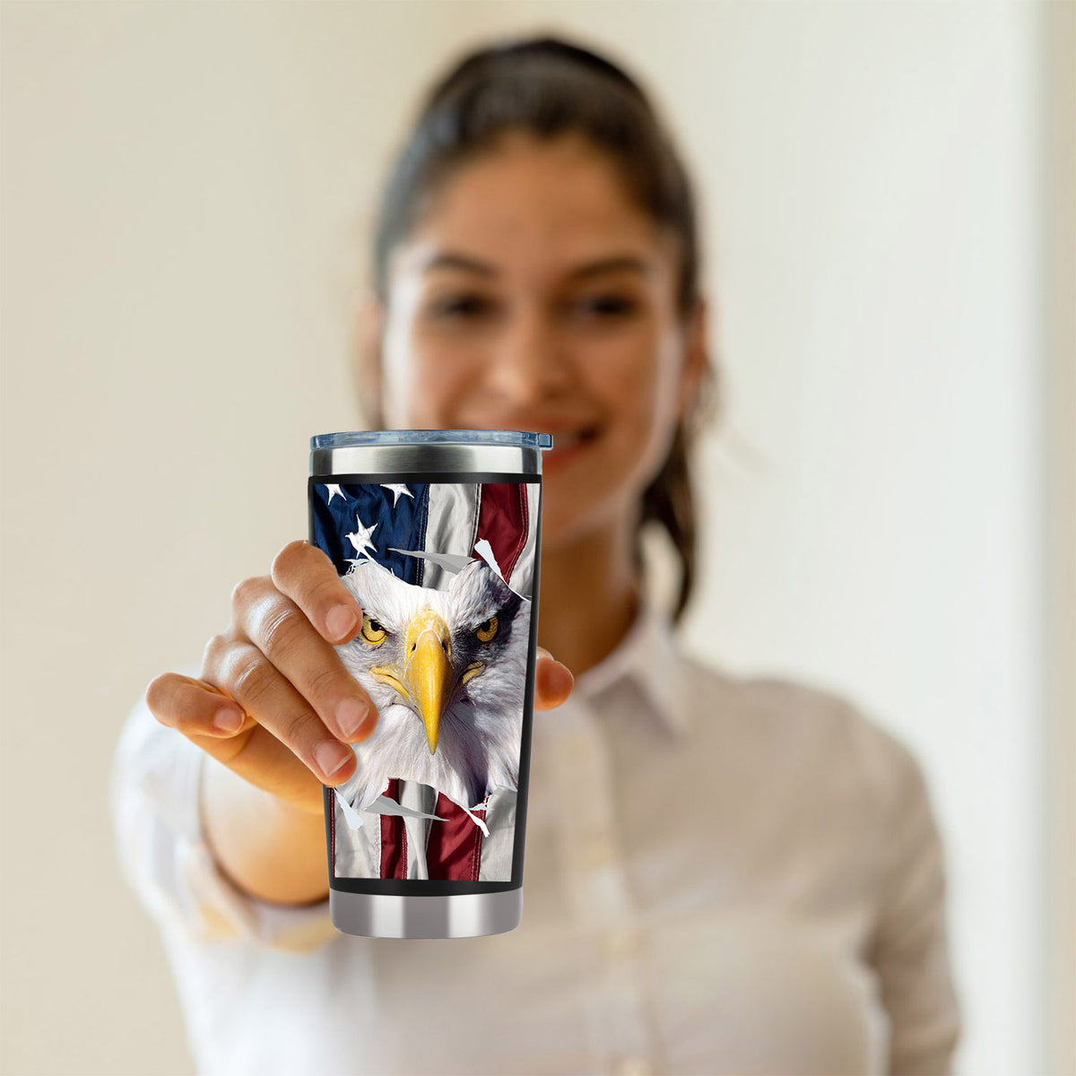 American flag tumbler, cheetah American flag6